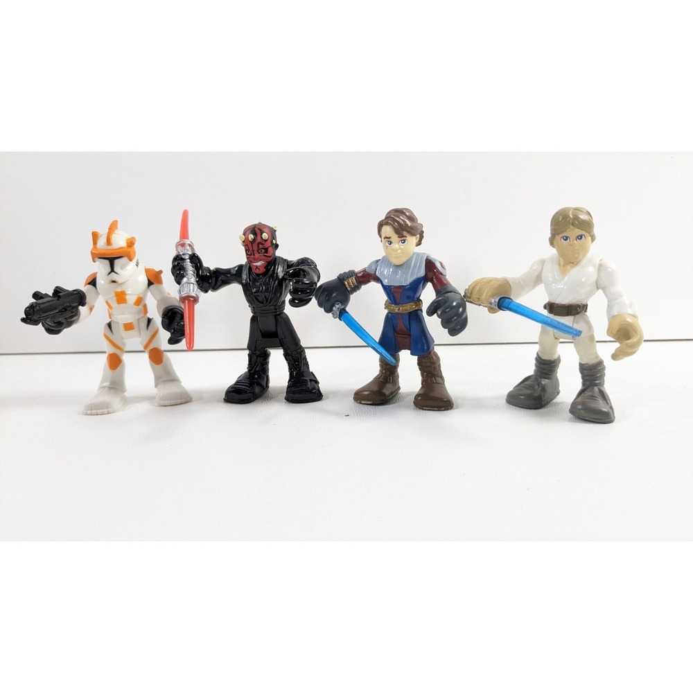 Lot of 4 Hasbro 2.5"‎ Star Wars Galactic Heroes Jedi Force Figures Toys